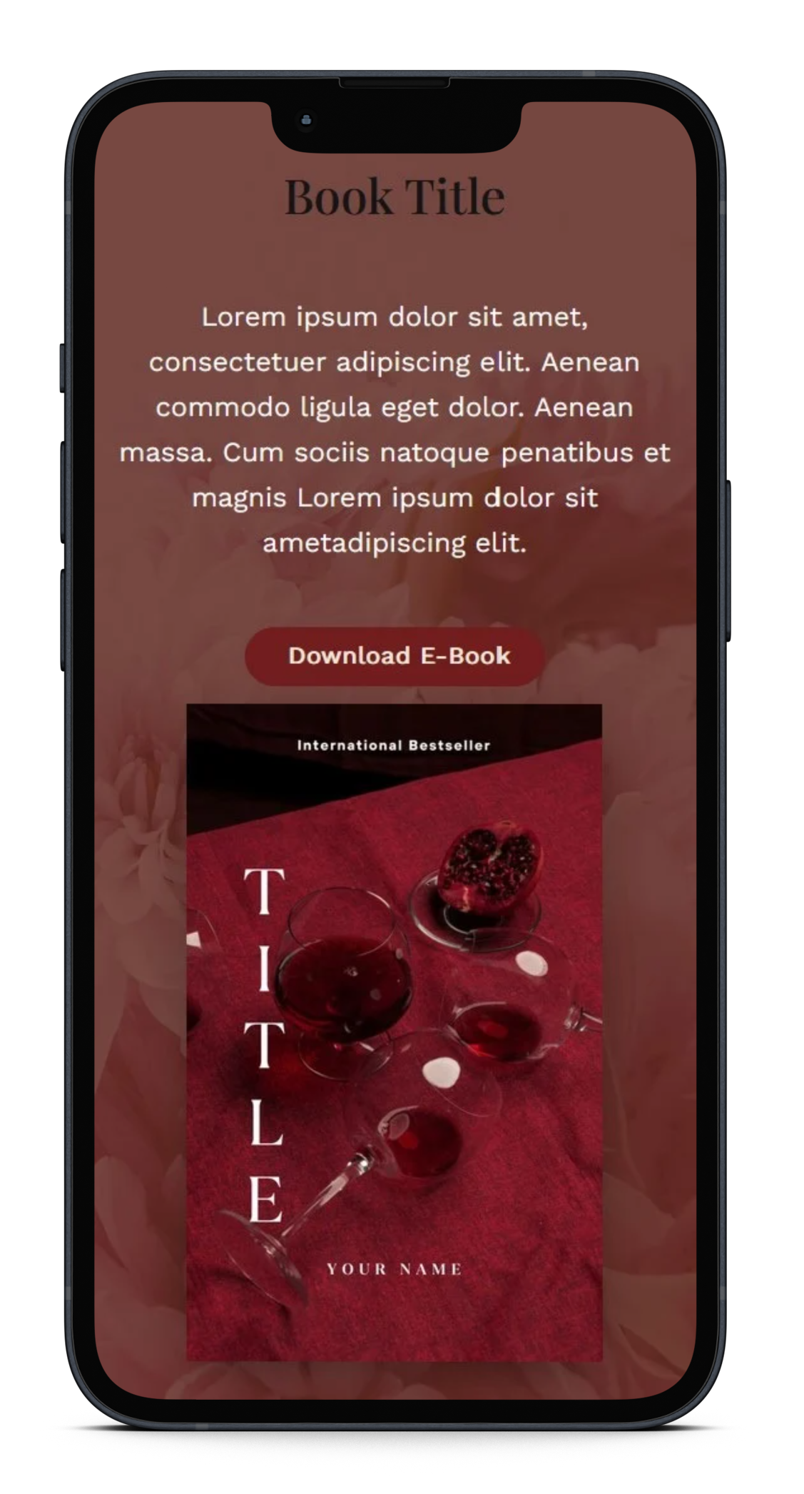 A smartphone showing a mobile website of a book